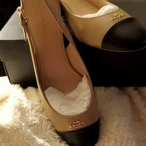 Coach Erica Leather Slingback New